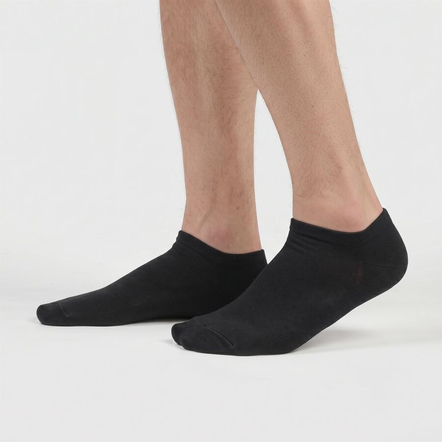 Men's Ankle Length Regular Fit Solid Pack of 3 Socks ( Black, White, Grey ), Black, large