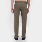 Solid Slim Fit Casual Trousers, Olive, small image number null