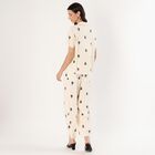 Women's Eggshell White Geometric Printed Co-ord Set, White, small