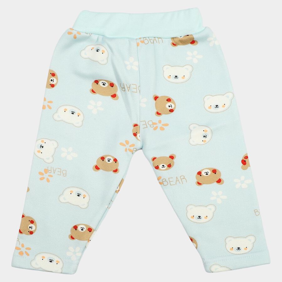 Infants' Light Blue Straight Fit Teddy Printed Pyjama, Light Blue, large