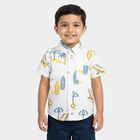 Boys White Cotton Half Sleeve Classic Collar Casual Shirt, White, small