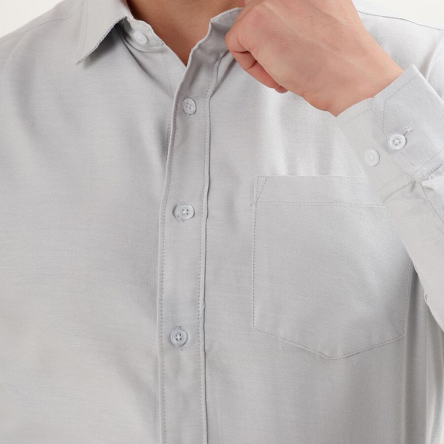 Men's Light Grey Slim Fit Formal Shirt, Light Grey, large image number null