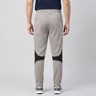 Men's Grey Slim Fit Panelled Track Pants, Light Grey, small