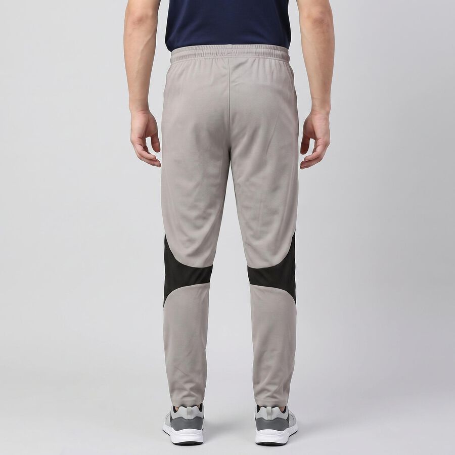Men's Grey Slim Fit Panelled Track Pants, Light Grey, large