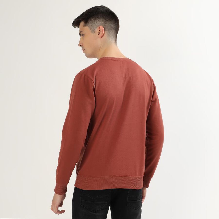 Men's Rust Crew Neck Casual Sweatshirt, Rust, large image number null