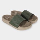 Men's Olive Green Slip-On Slide Sandals, ओलिव, small