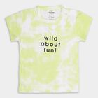 Infants' Light Lime Green Cotton Round Neck Casual T-Shirt, हल्का हरा, small image number null