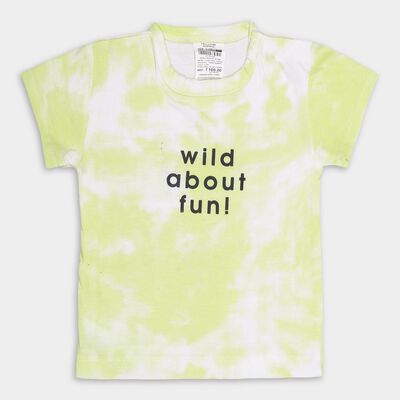 Infants' Light Lime Green Cotton Round Neck Casual T-Shirt