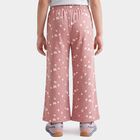 Girls Pink Straight Fit Butterfly Printed Pyjama, Light Pink, small
