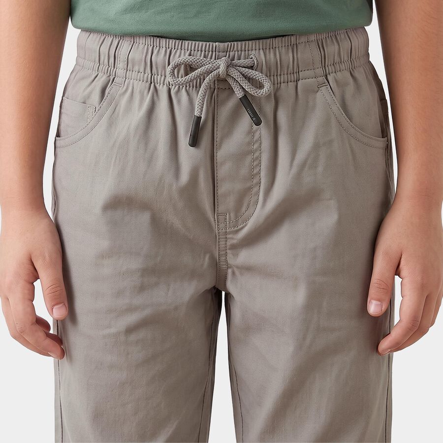 Boys Grey Jogger Trousers, Light Grey, large