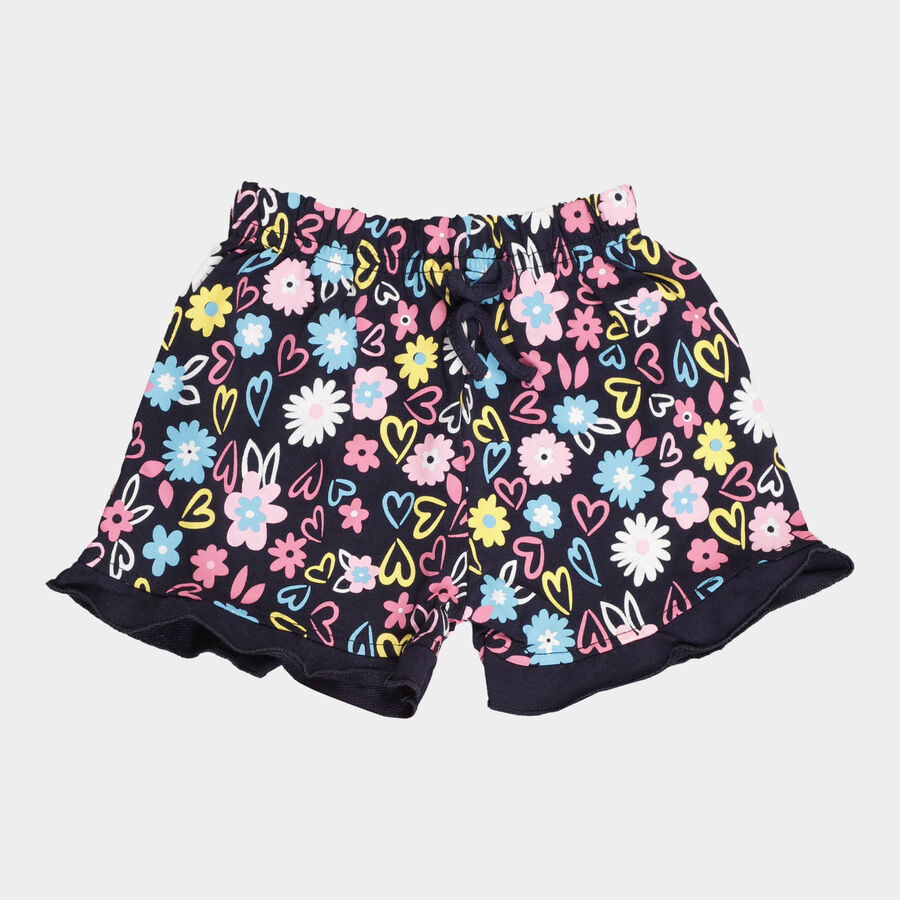 Infants Cotton Printed Half Pant, Navy Blue, large image number null