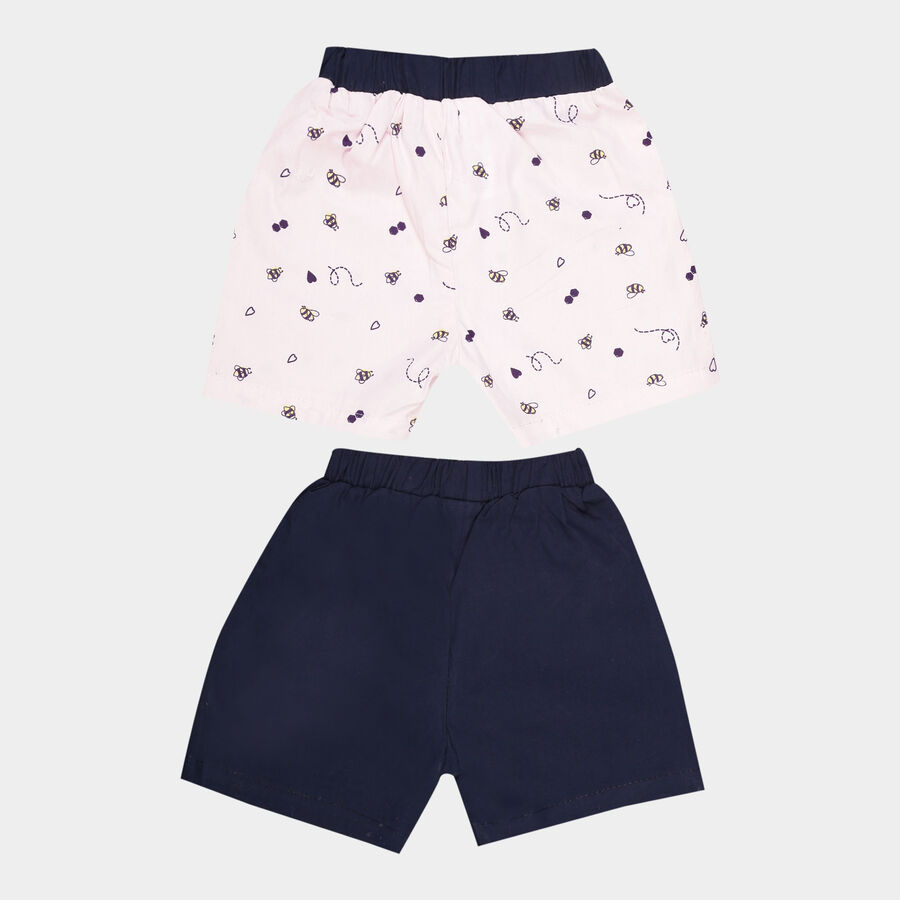 Infants Cotton Printed Half Pant, Pink, large image number null