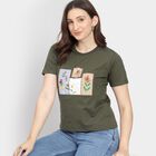 Ladies' Round Neck T-Shirt, Olive, small image number null