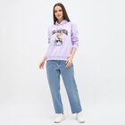Women's Soft Lavender Hooded Neck Casual Sweatshirt, लाइलेक, small image number null