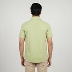 Men's Green Cotton Casual Shirt, हल्का हरा, small