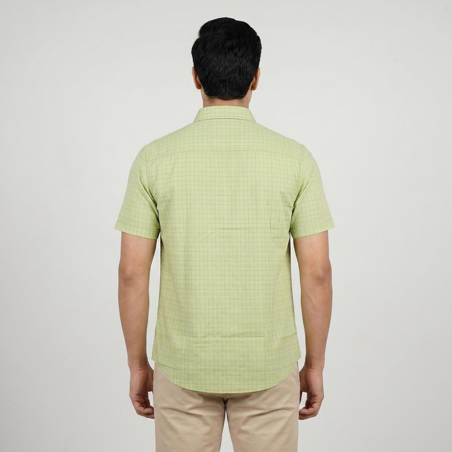 Men's Green Cotton Casual Shirt, हल्का हरा, large
