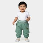 Infants' Green Regular Fit Dinosaur Embroidered Trousers, ओलिव, small