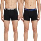 Men's Black Regular Fit Solid Trunks, Black, small