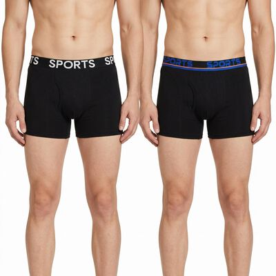Men's Black Regular Fit Solid Trunks
