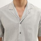 Men's Light Grey Cotton Regular Collar Casual Shirt, Light Grey, small image number null