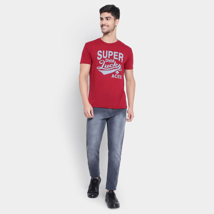 Round Neck T-Shirt, Maroon, large image number null