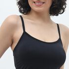 Women's Jet Black Scoop Neck Minimalist Slip, Black, small