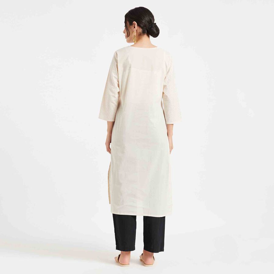 Embroidered Kurta, Off White, large image number null