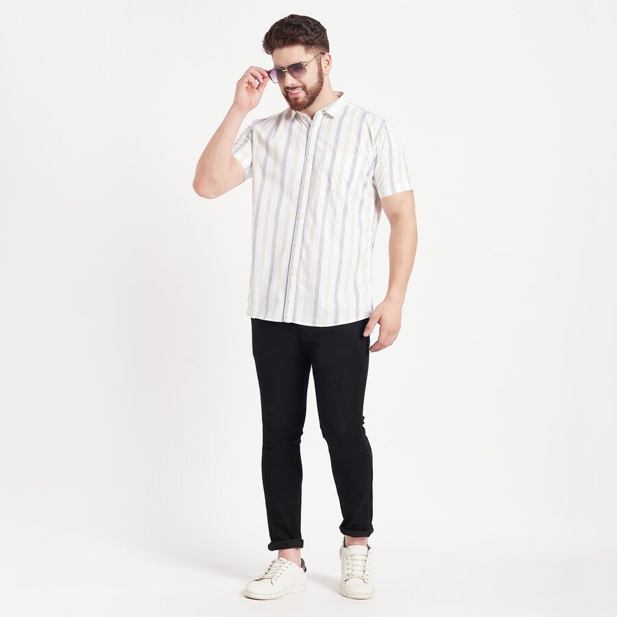 Cotton Printed Casual Shirt, Yellow, large image number null