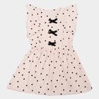 Girls' Pink Polka Dot Fit and Flare Frock, Light Pink, small