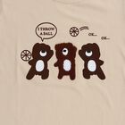 Girls Light Beige Cotton Round Neck Cartoon Printed T-Shirt, Beige, small