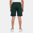 Boys' Dark Green Regular Fit Elastic Waist Bermuda Shorts, Dark Green, small