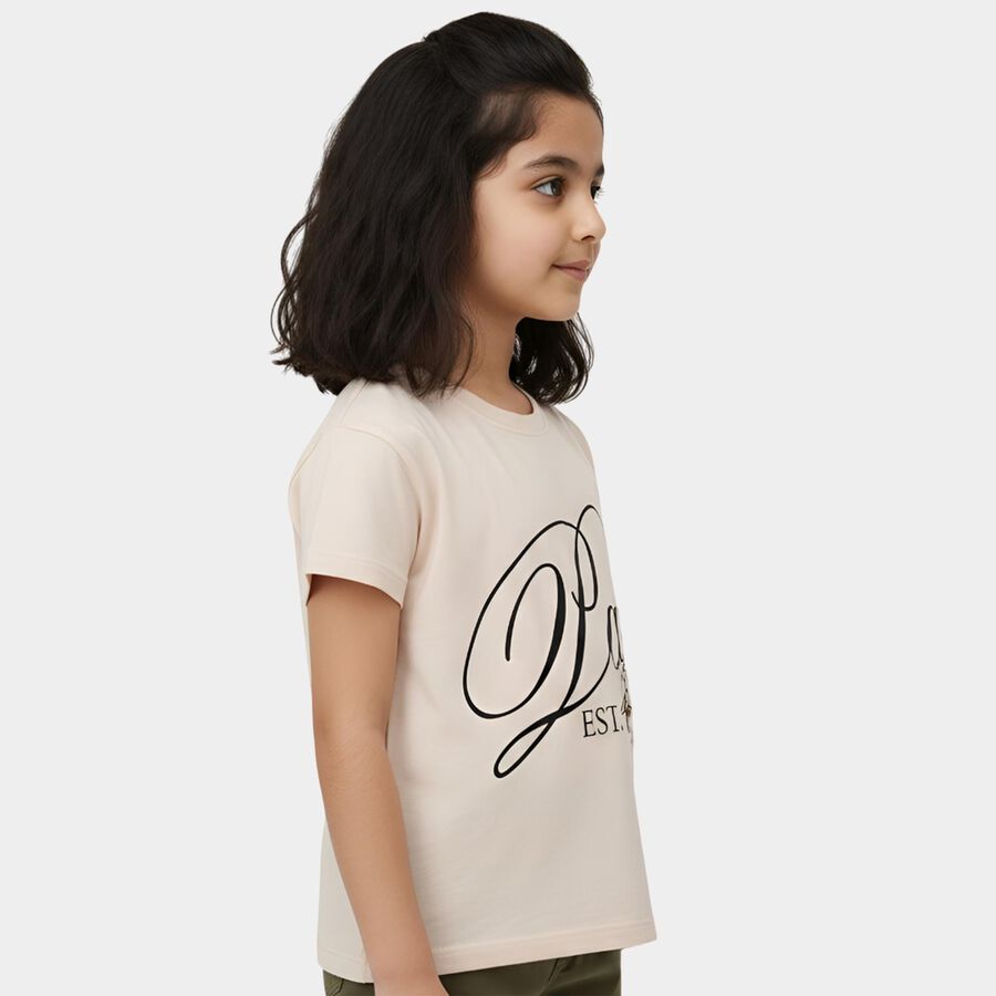 Girls' T-Shirt, गहरा पीला, large