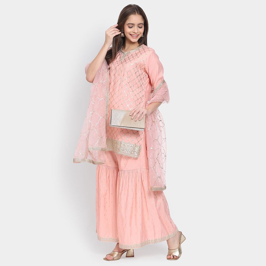 Ladies' Ethnic Set, गुलाबी, large image number null