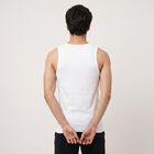 Men's White Cotton Round Neck Waistcoat Vest, White, small