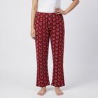 Women Wine Regular Fit Solid Pyjama, वाइन, small