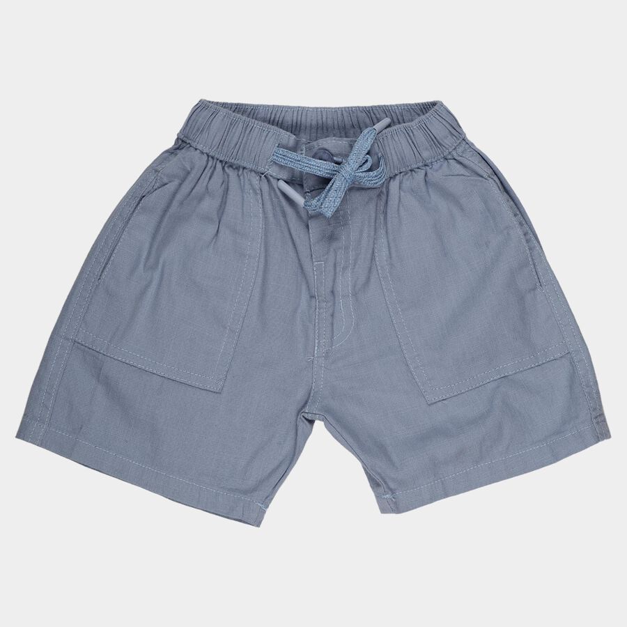 Boys' Light Blue Cotton Elastic Waist Bermuda Shorts, Light Blue, large