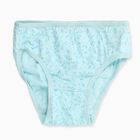 Girls' Light Aqua Cotton Printed and Solid Panty Set, Aqua, small image number null