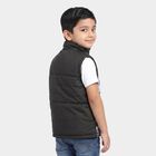 Boys' Black Stand Collar Puffer Jacket, Black, small