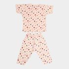 Infants Cotton Printed Night Suit, Peach, small image number null