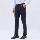 Men's Fixed Waist Slim Fit Formal Trousers , Navy Blue, small image number null