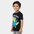 Boys' Half Sleeves T-Shirt, Navy Blue, small