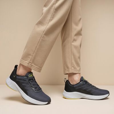 Men's Grey Lace-Up Sneakers