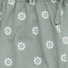 Girls' Muted Sage Green Floral Printed Cotton Blend Pyjama, Light Green, small image number null