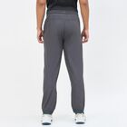 Men's Smoky Graphite Grey Slim Fit Reflective Striped Track Pants, Dark Grey, small