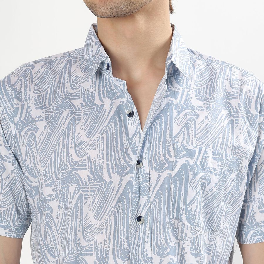 Men's Light Powder Blue Cotton Classic Casual Shirt, Light Blue, large image number null