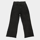 Girls Dark Grey Flared Fit Washed Jeans, Dark Grey, small