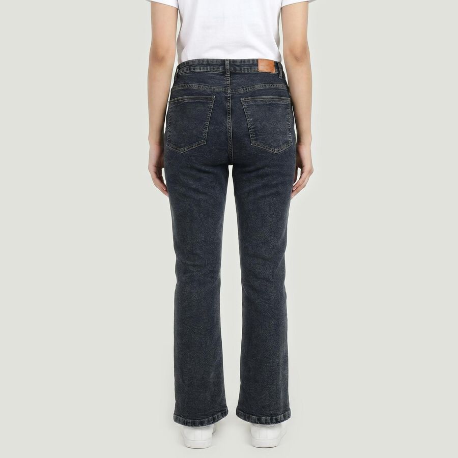 Women's Dark Grey Bootcut Fit Washed Jeans, गहरा ग्रे, large