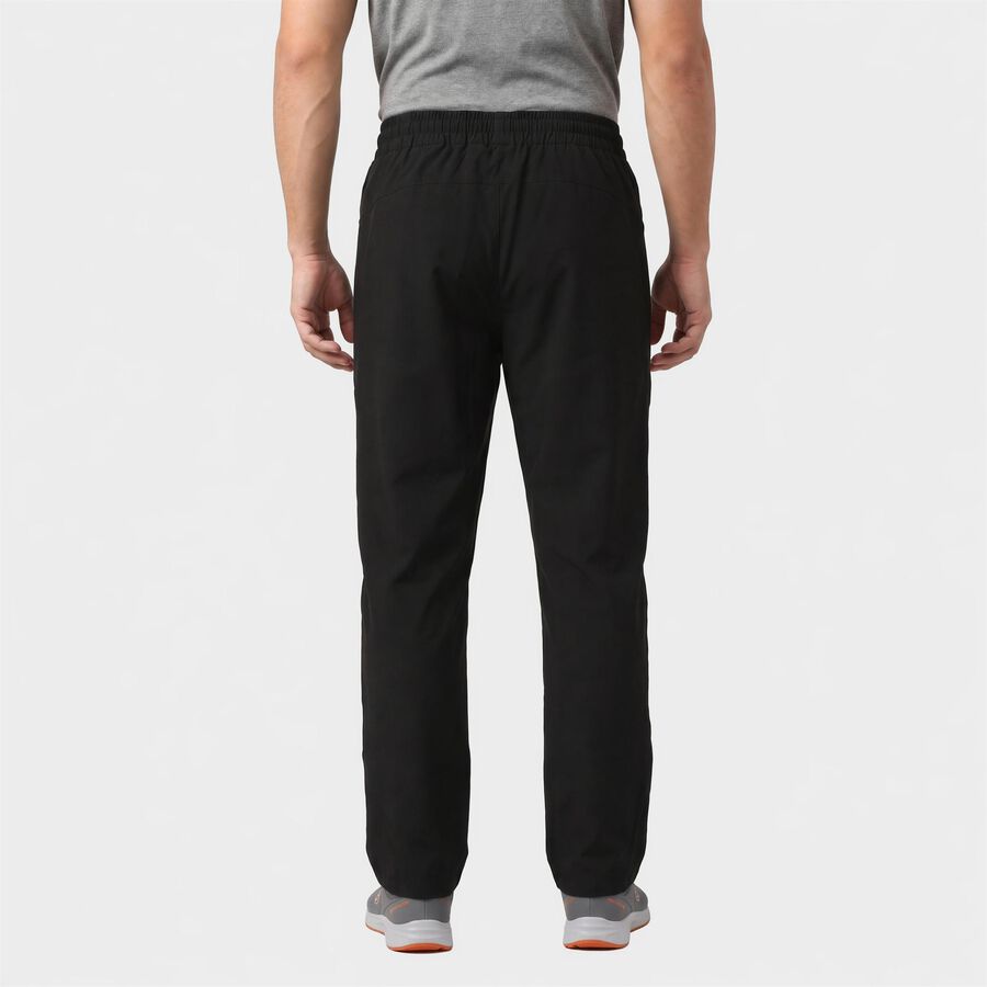 Men's Black Straight Fit Zip Pocket Track Pants, Black, large