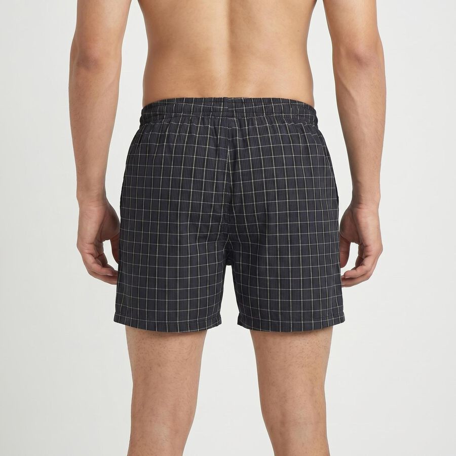 Men's Navy Blue Regular Fit Solid Boxers, Navy Blue, large