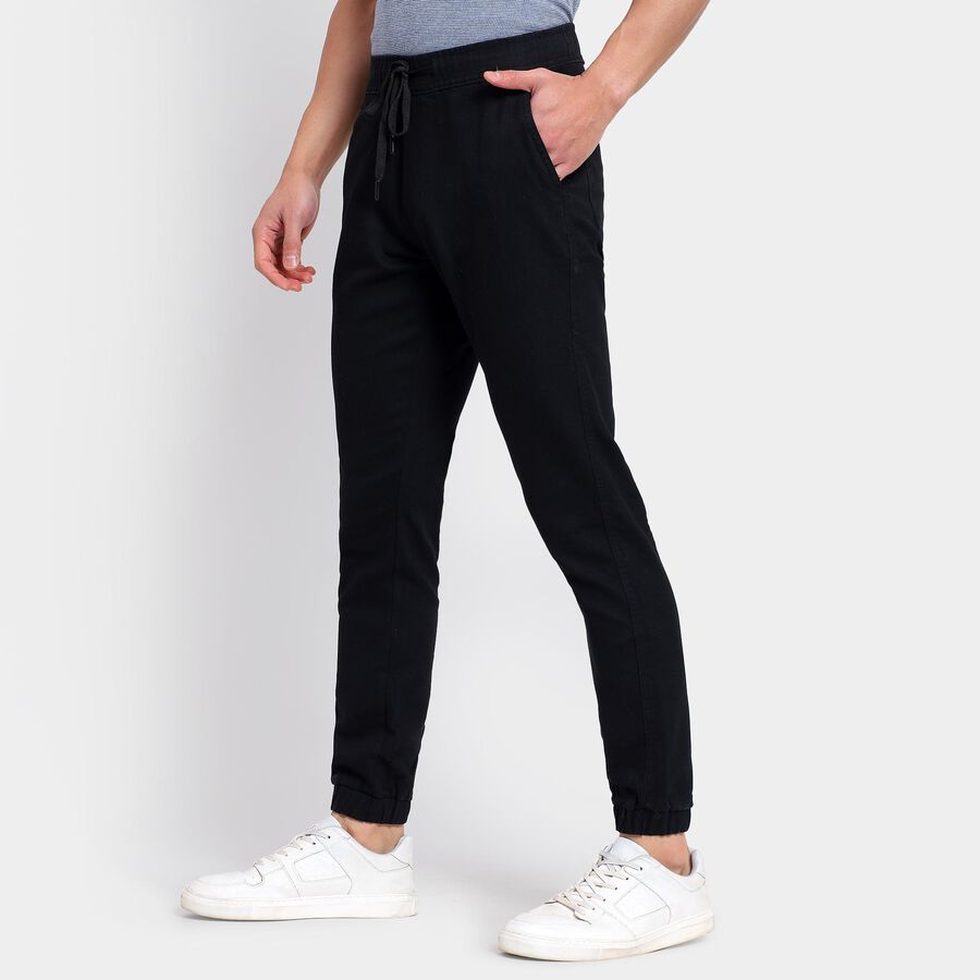 Men's Slim Fit Casual Trousers , Black, large image number null